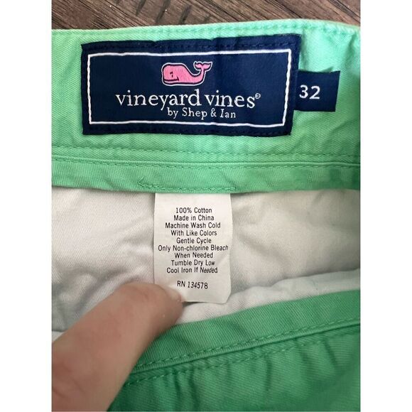 Vineyard Vines Men’s 32 Breaker Aqua‎ Flat Front Preppy Chino Shorts 100% Cotton - Picture 8 of 8